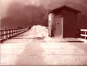 snowy pier